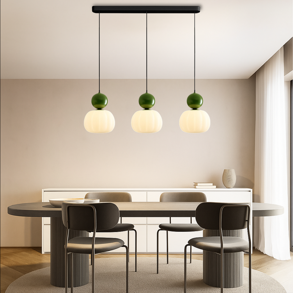 Aurelia Opal Glass Pendant Light With Coloured Sphere Cap Shade