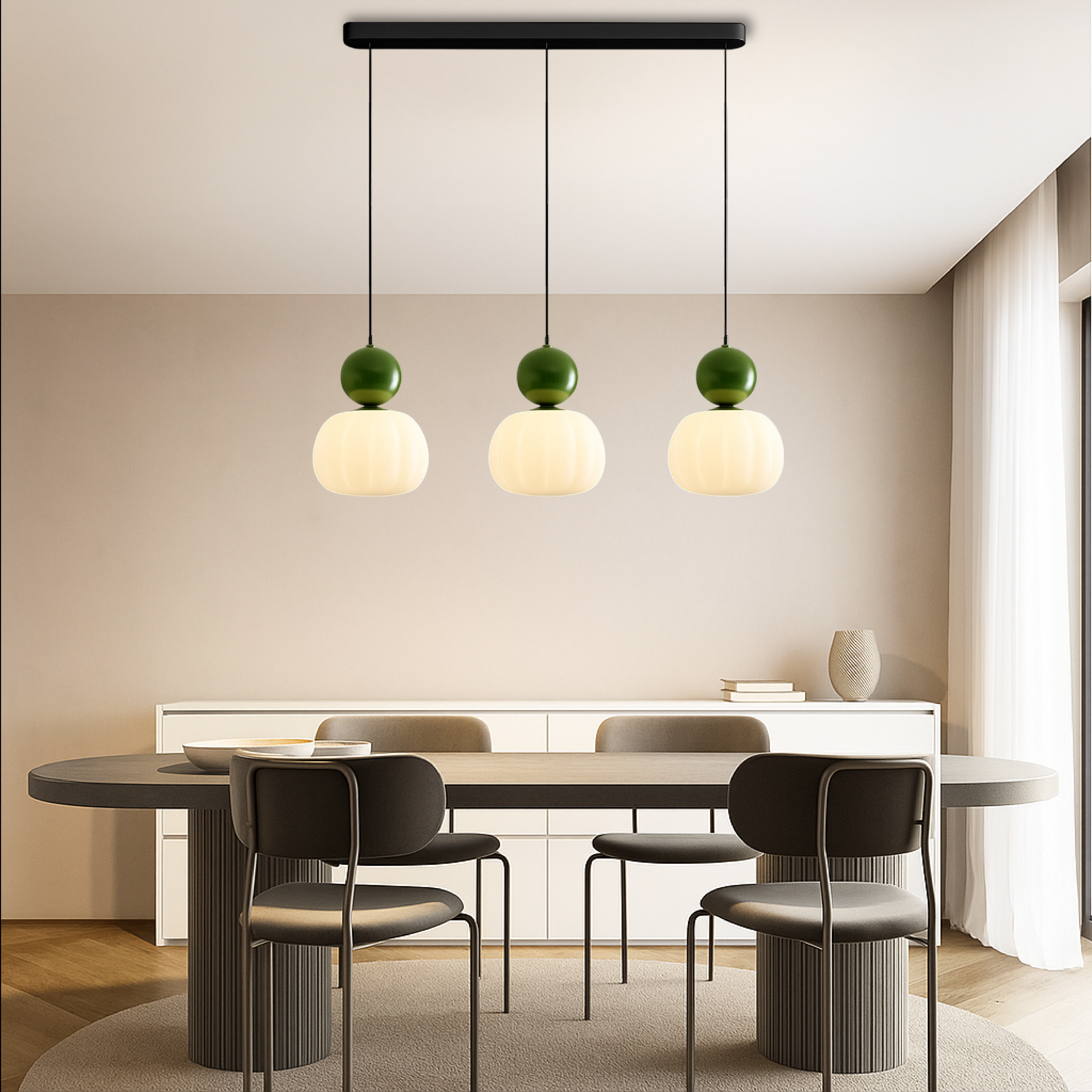 Aurelia Opal Glass Pendant Light With Coloured Sphere Cap Shade