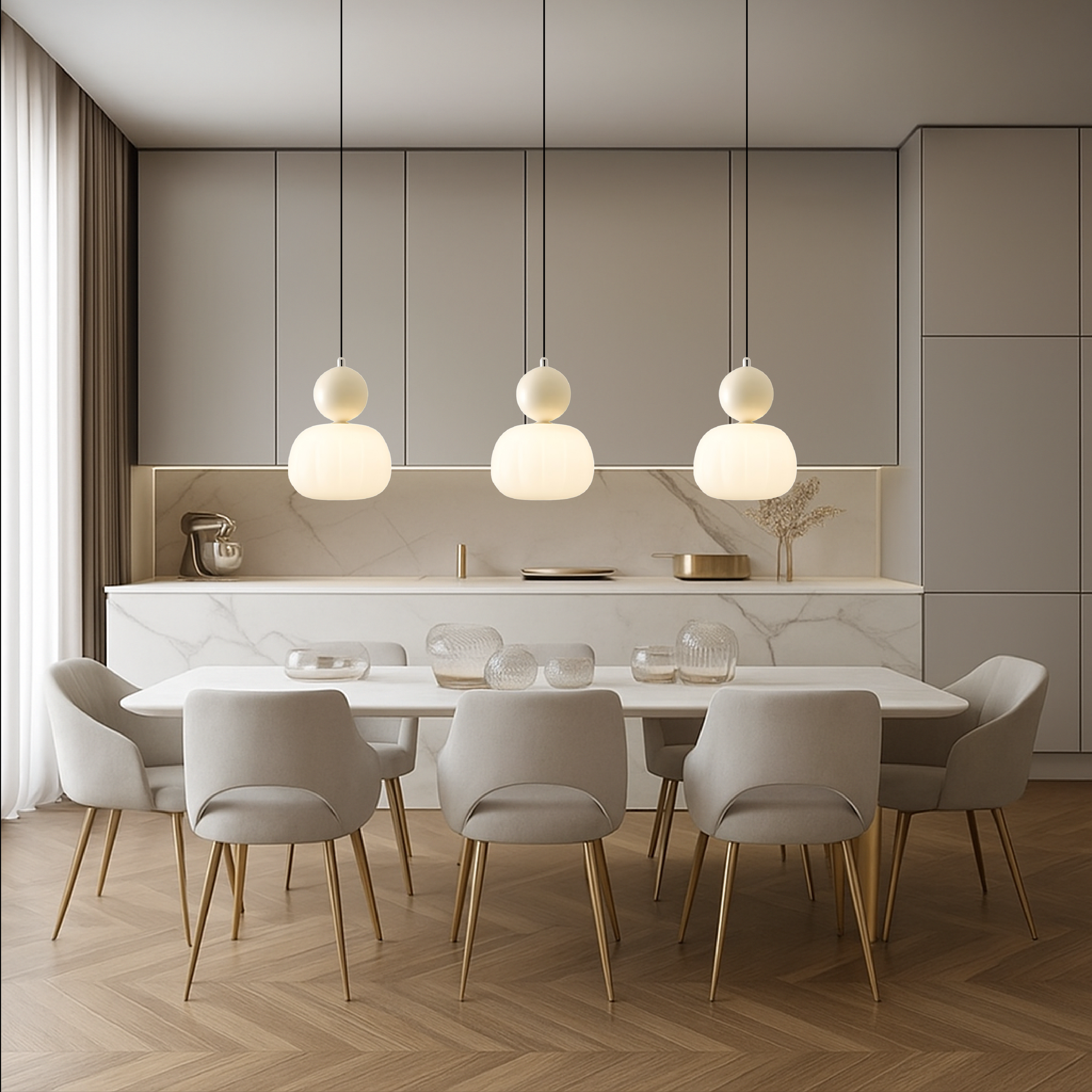 Aurelia Opal Glass Pendant Light With Coloured Sphere Cap Shade