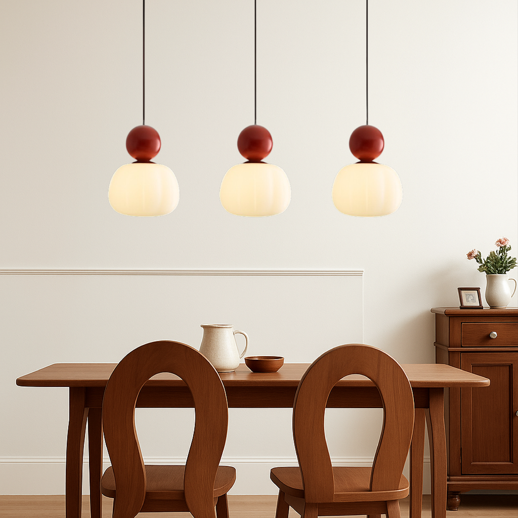 Aurelia Opal Glass Pendant Light With Coloured Sphere Cap Shade