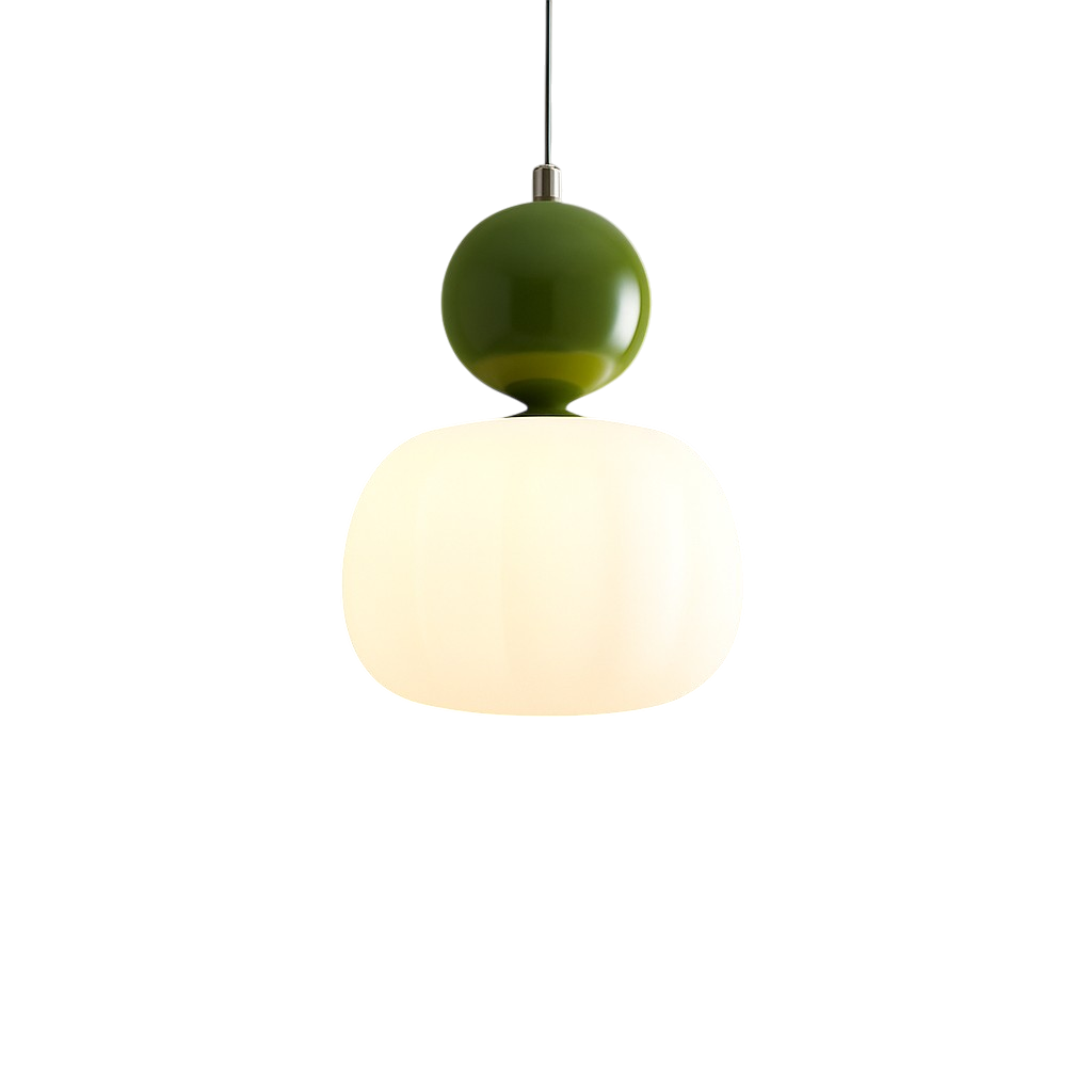 Aurelia Opal Glass Pendant Light With Coloured Sphere Cap Shade
