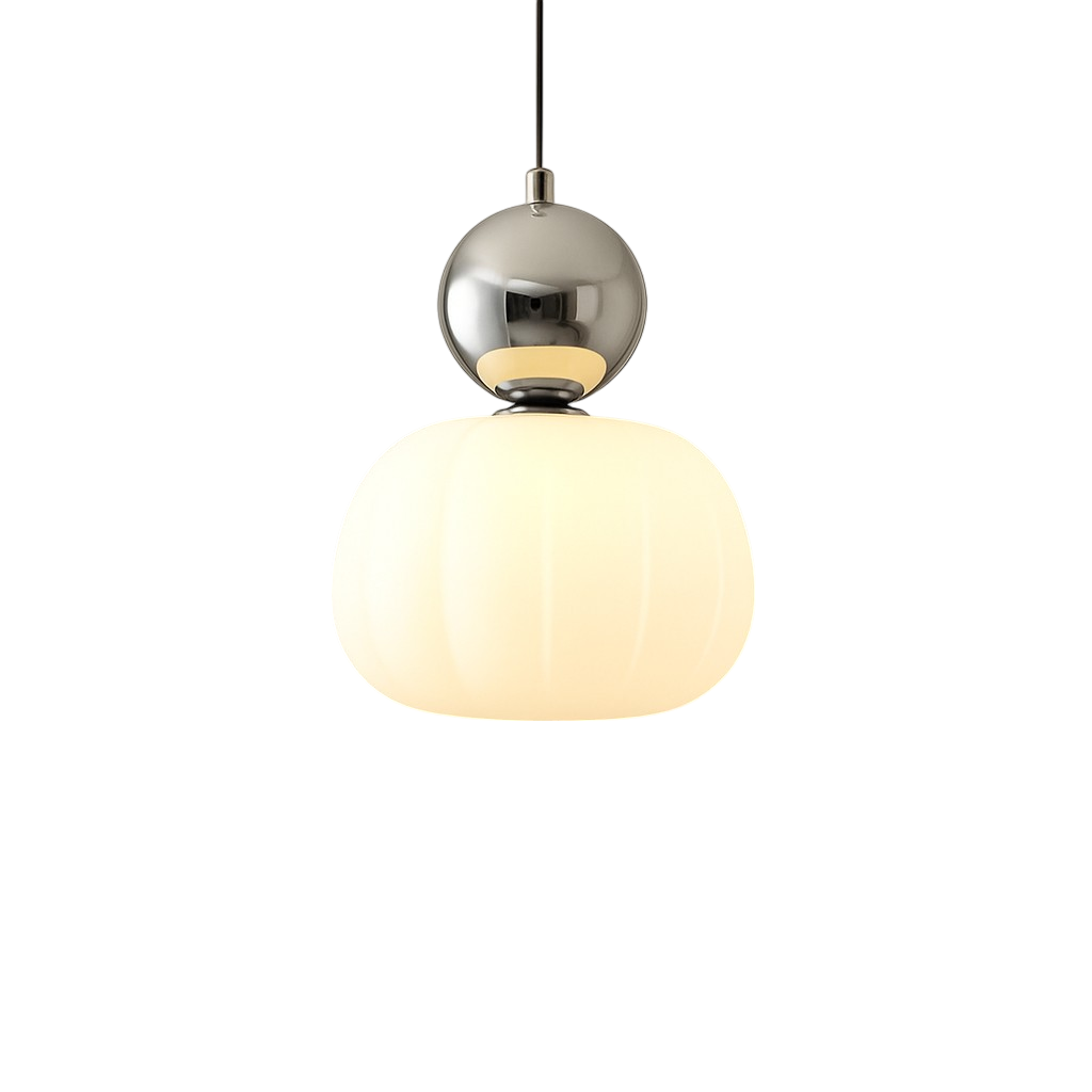 Aurelia Opal Glass Pendant Light With Coloured Sphere Cap Shade