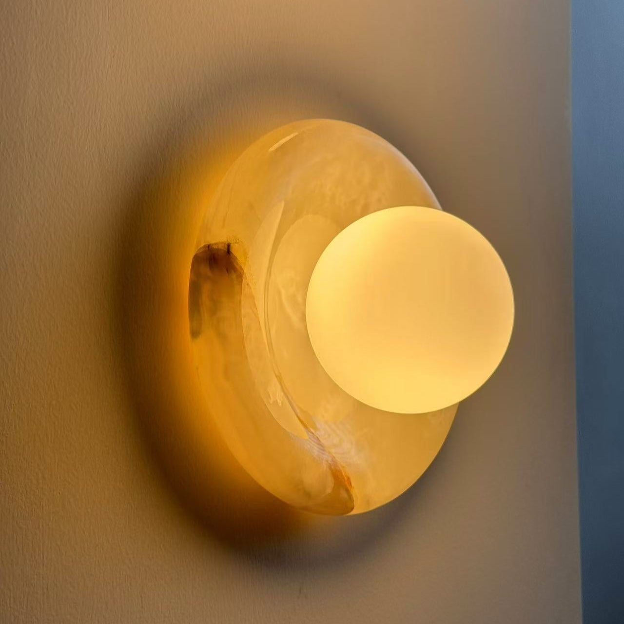 Modern Marble Wall Sconce LED Glass Globe