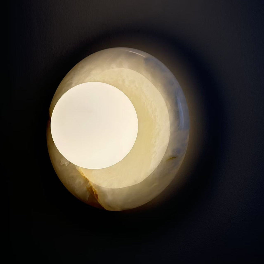 Modern Marble Wall Sconce LED Glass Globe