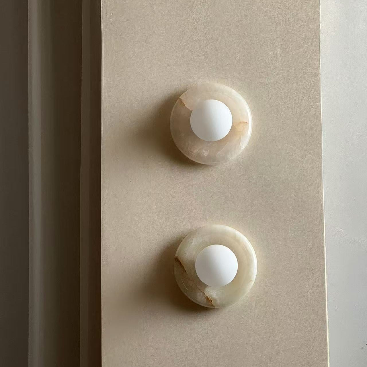 Modern Marble Wall Sconce LED Glass Globe