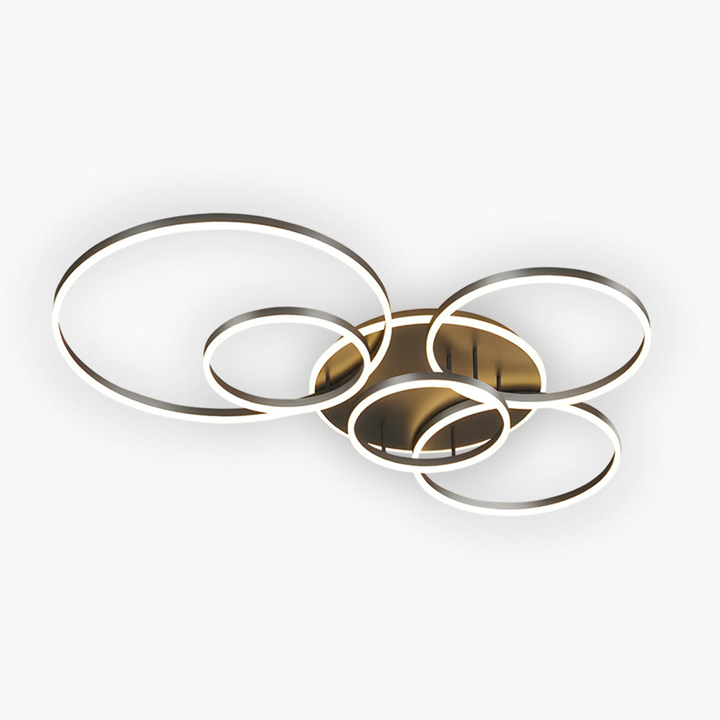 Modern Multi Ring LED Ceiling Light With Warm Ambient Lighting