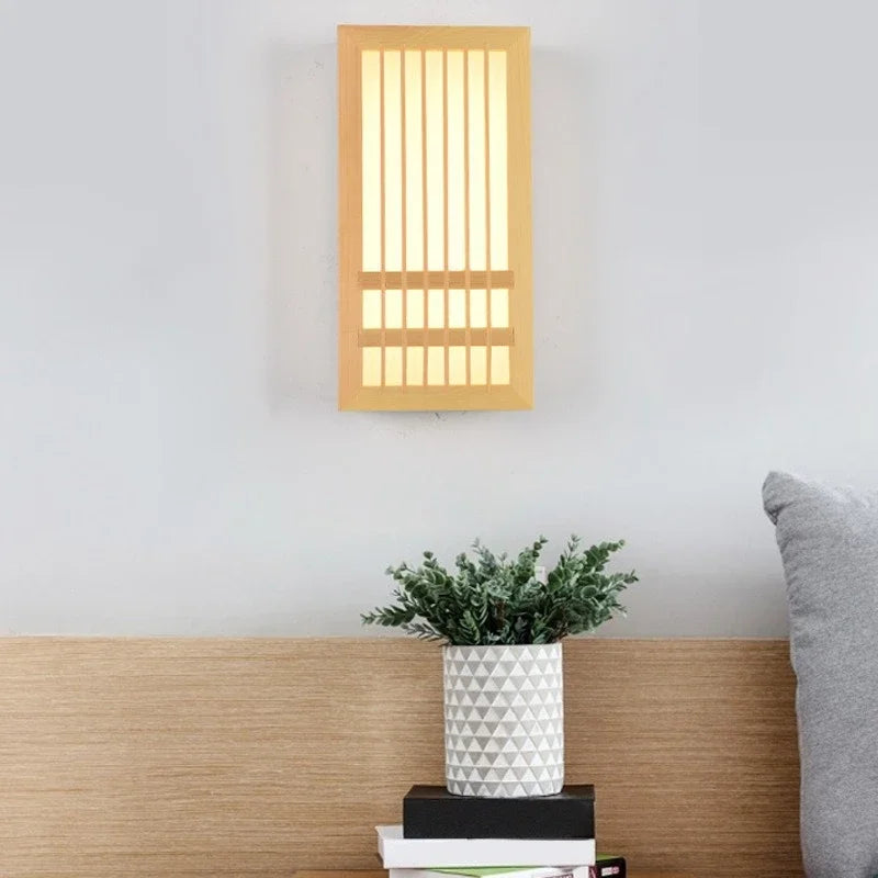 Japandi Wooden Wall Light Indoor LED Minimalist Sconce Natural Wood