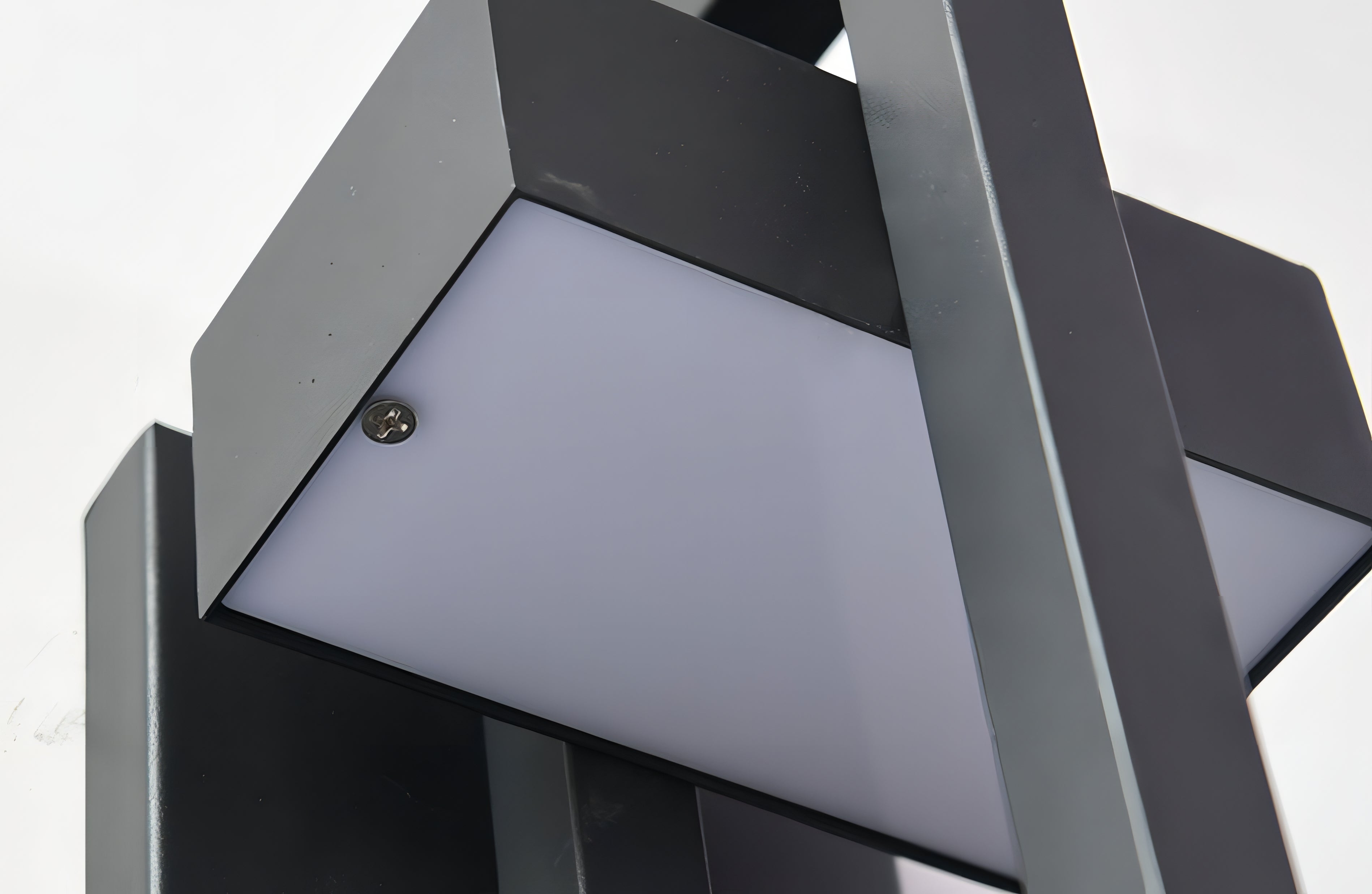 Modern Black Steel Outdoor Wall Lamp Architectural Porch Light