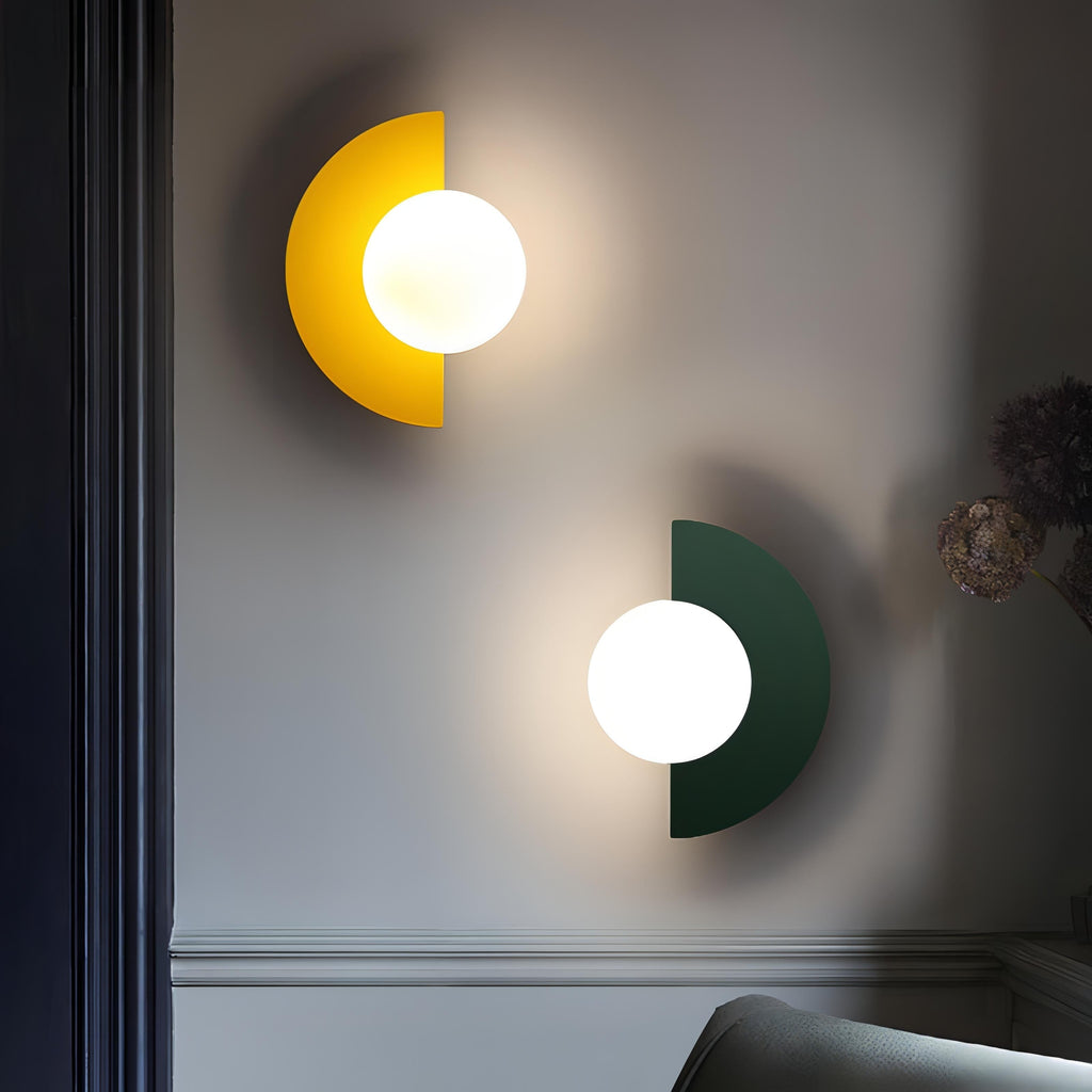 Modern Nordic Semicircle Led Hardwired Indoor Wall Light Fixture