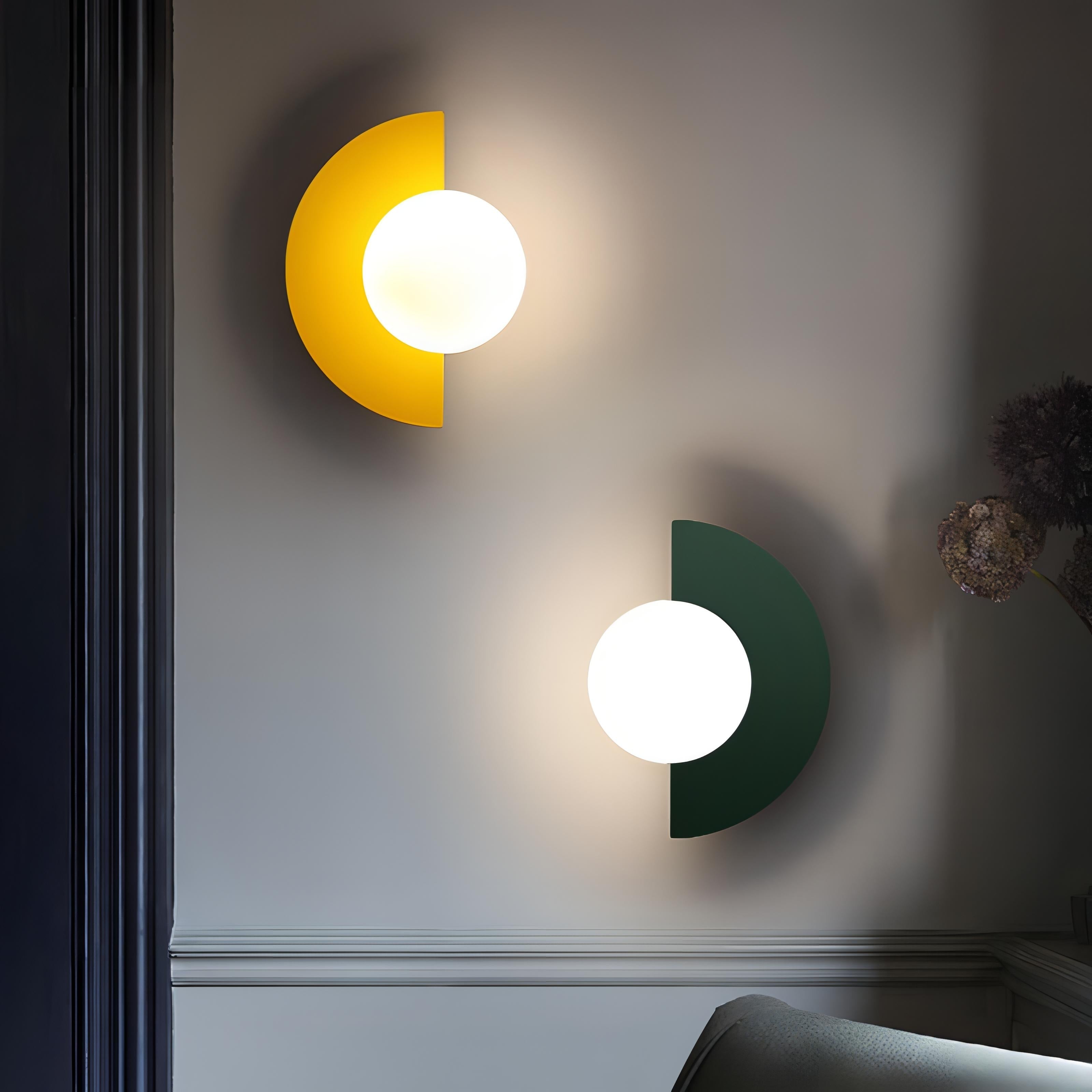 Modern Nordic Semicircle Led Hardwired Indoor Wall Light Fixture