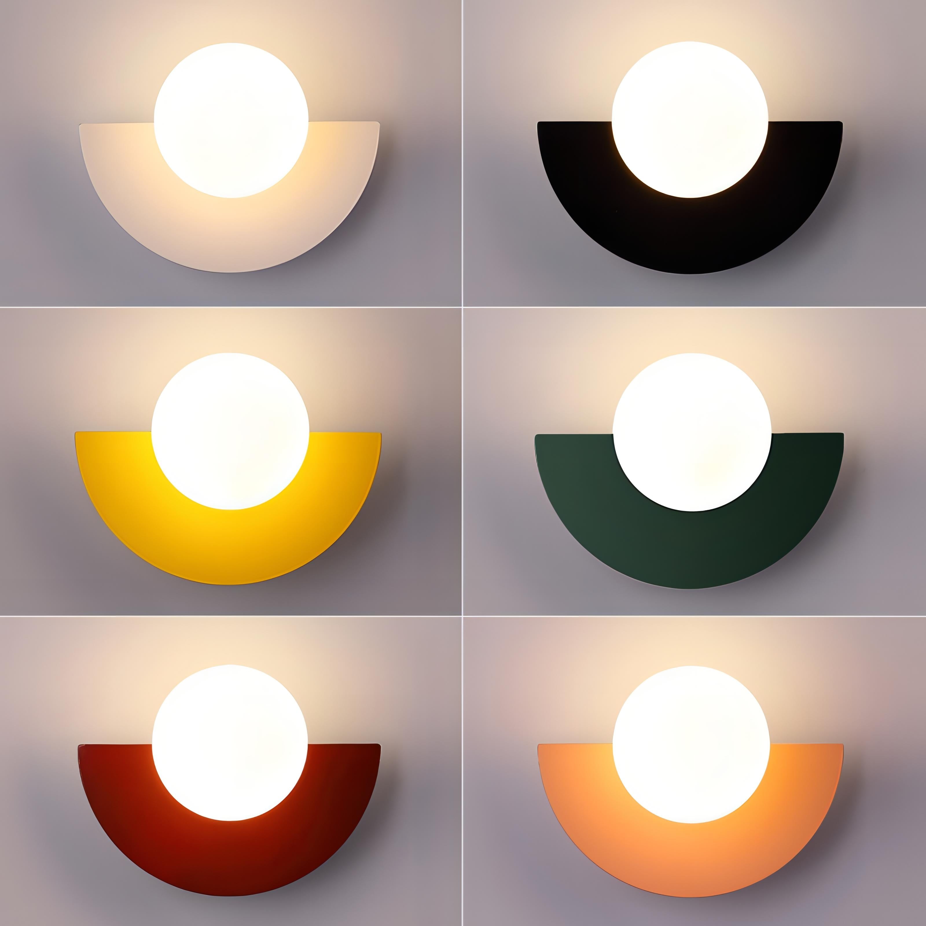 Modern Nordic Semicircle Led Hardwired Indoor Wall Light Fixture