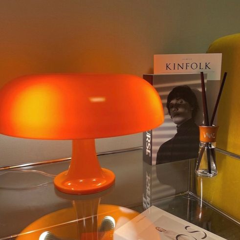 Modern Scandinavian Mushroom Table Light With Rounded Dome Shade