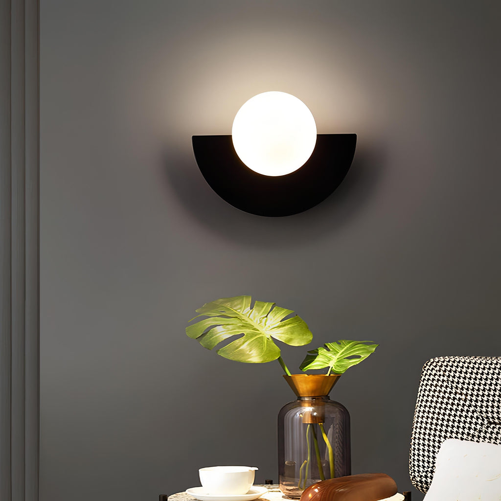 Modern Nordic Semicircle Led Hardwired Indoor Wall Light Fixture