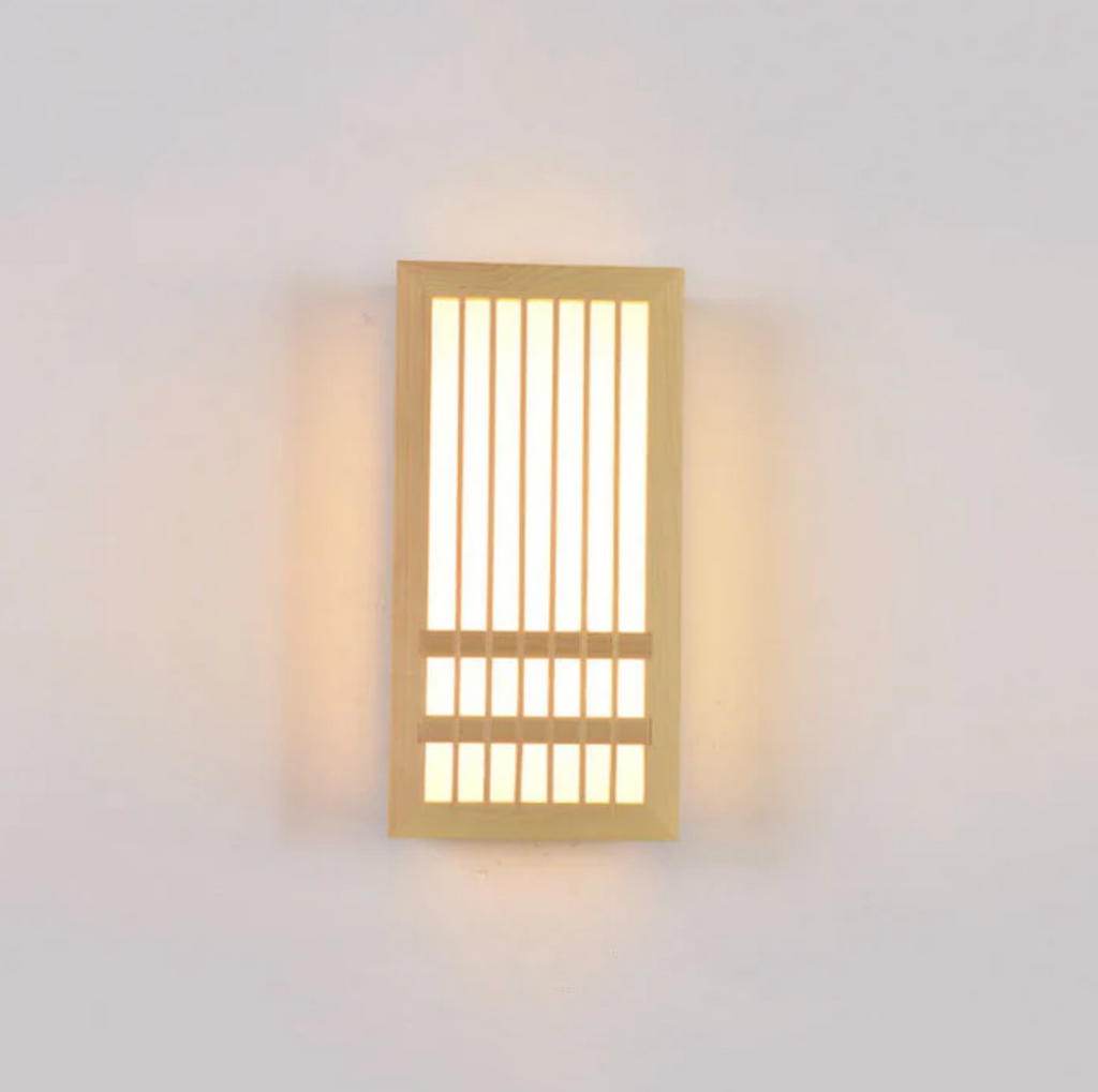 Japandi Wooden Wall Light Indoor LED Minimalist Sconce Natural Wood