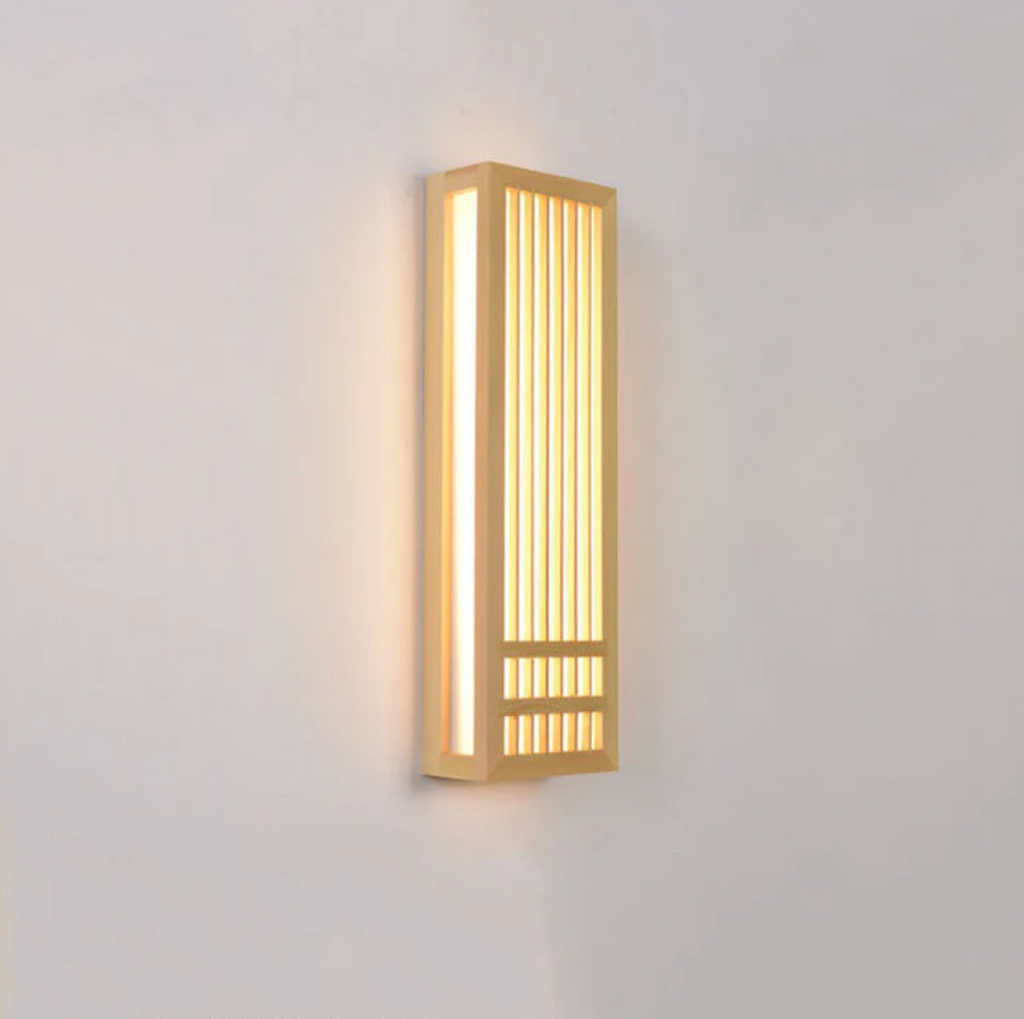 Japandi Wooden Wall Light Indoor LED Minimalist Sconce Natural Wood