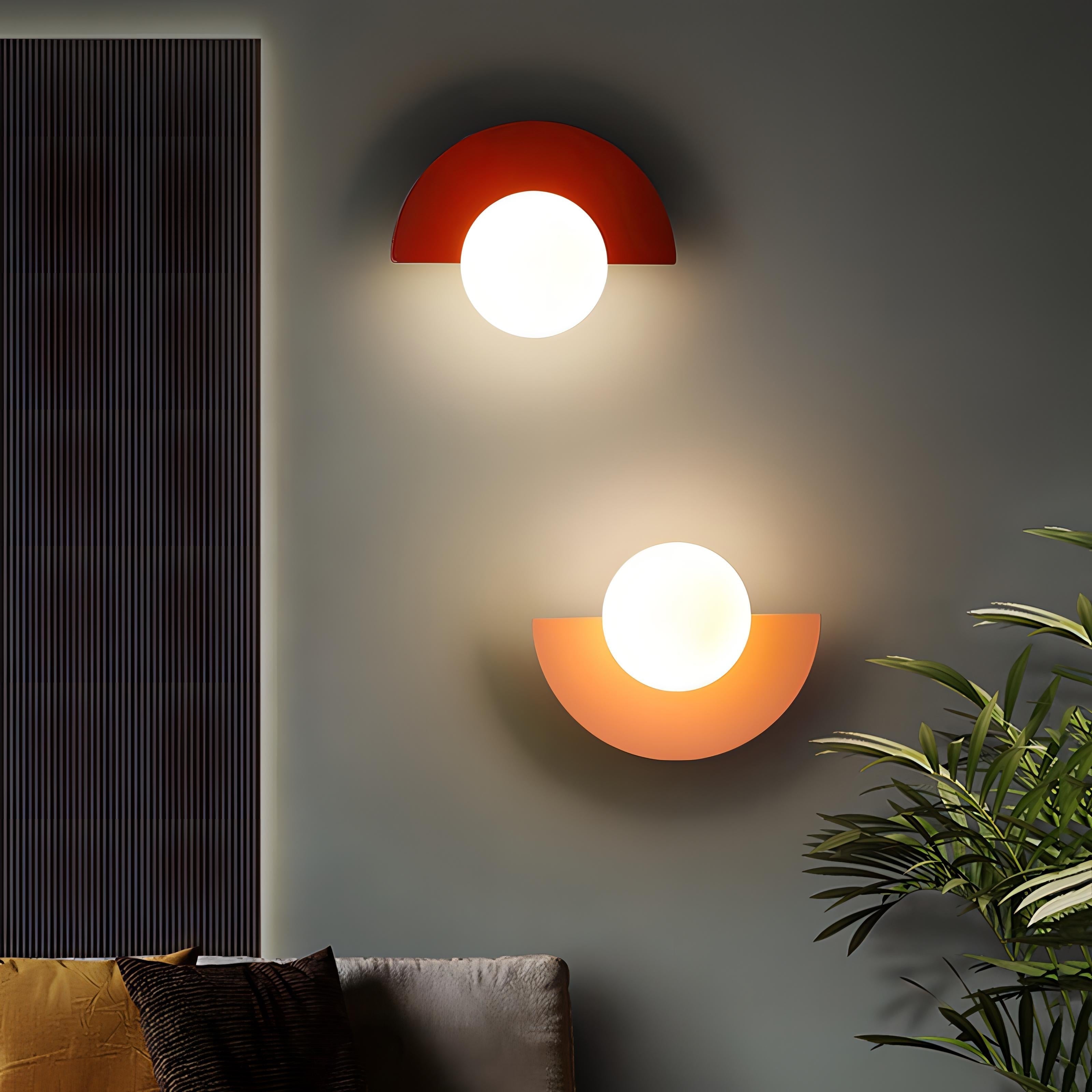 Modern Nordic Semicircle Led Hardwired Indoor Wall Light Fixture