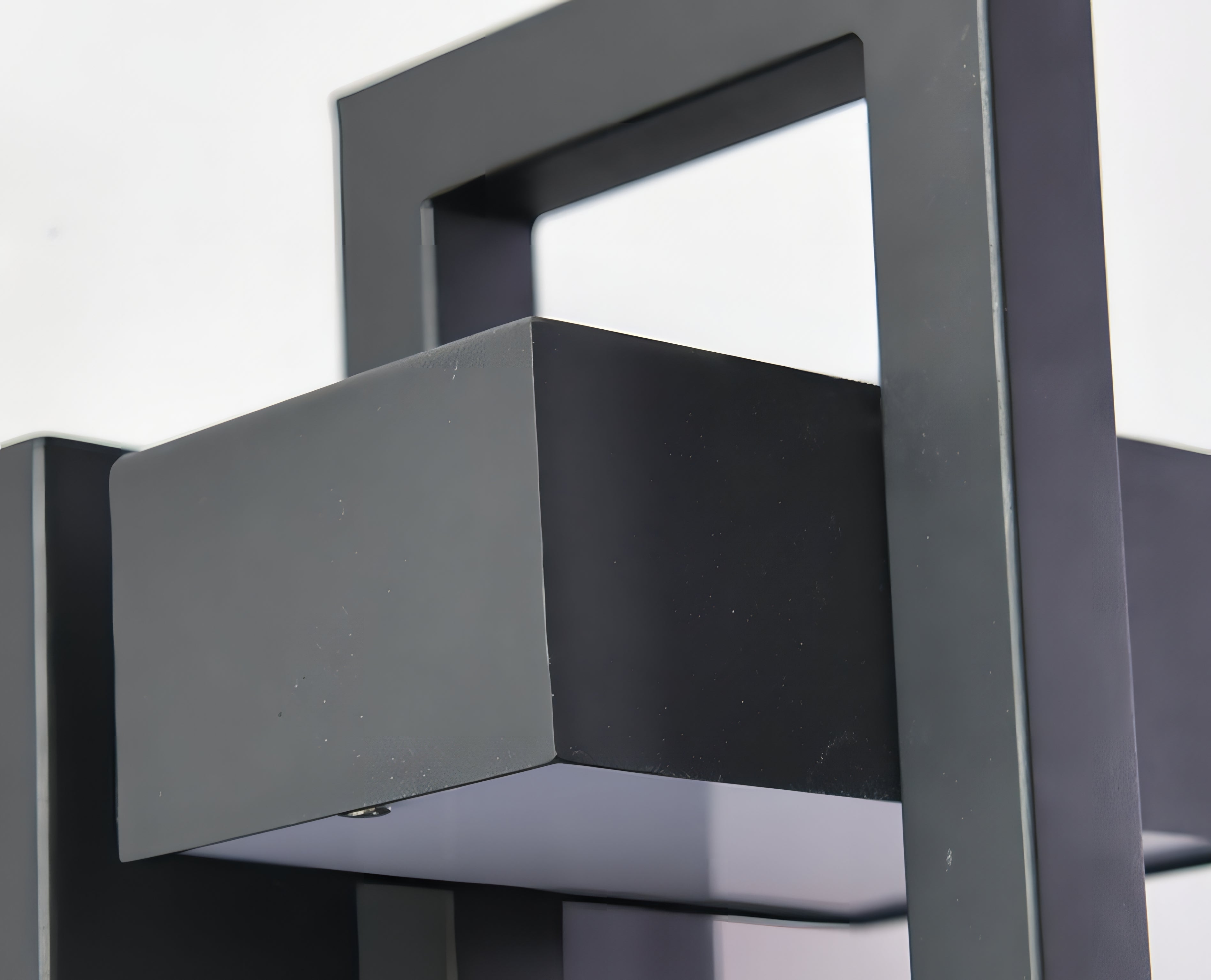 Modern Black Steel Outdoor Wall Lamp Architectural Porch Light