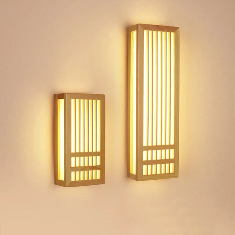 Japandi Wooden Wall Light Indoor LED Minimalist Sconce Natural Wood