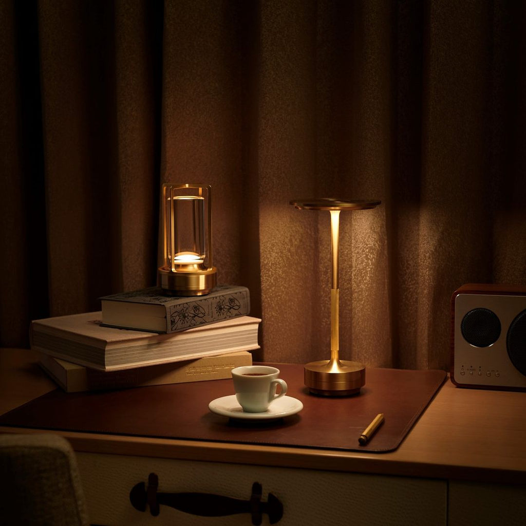 Aethera Modern Wireless Lantern Desk Lamp Crystal Core