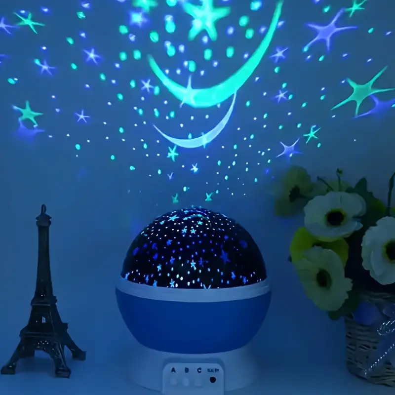 Star Projector Night Lamp With Rotating Dome Cover and Color Changing