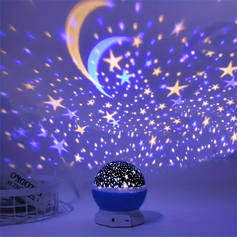 Star Projector Night Lamp With Rotating Dome Cover and Color Changing
