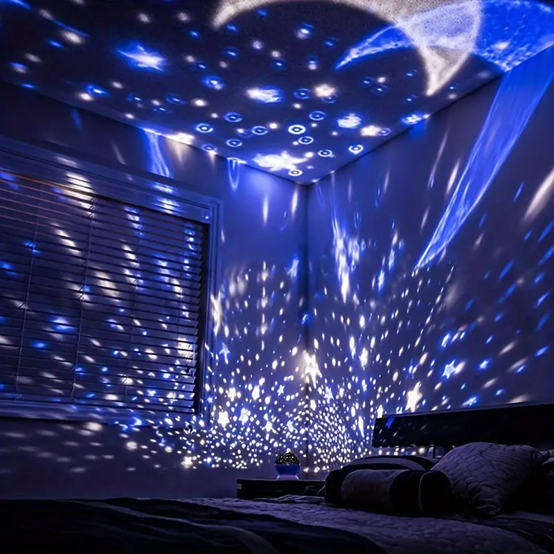 Star Projector Night Lamp With Rotating Dome Cover and Color Changing