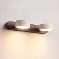 Modern Travertine Stone And Solid Wood Duo Wall Sconce Fixture