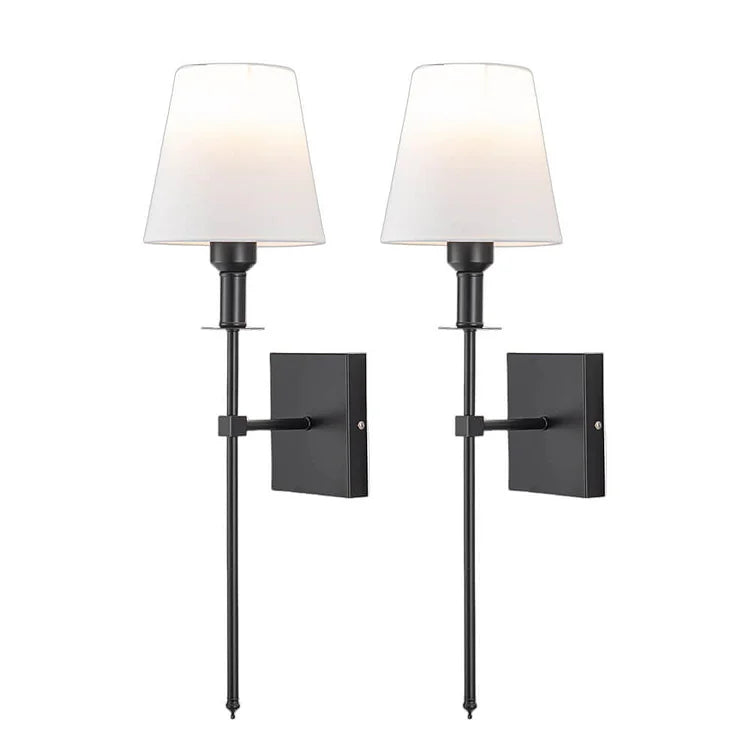 Modern Minimalist Wired Wall Light With Soft Fabric Diffuser Shade