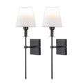 Modern Minimalist Wired Wall Light With Soft Fabric Diffuser Shade