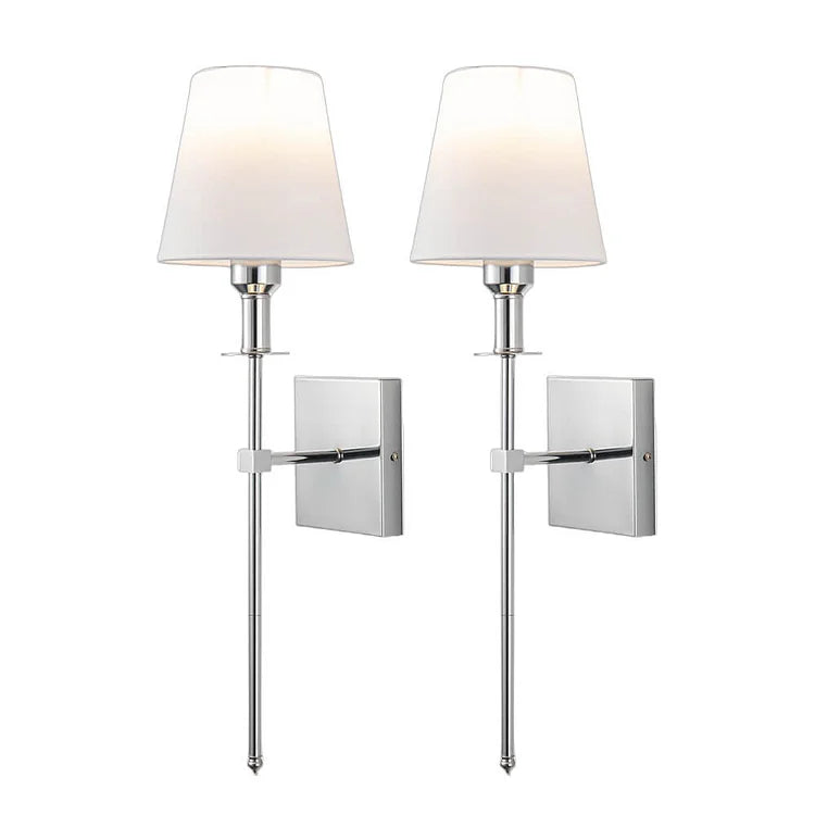Modern Minimalist Wired Wall Light With Soft Fabric Diffuser Shade