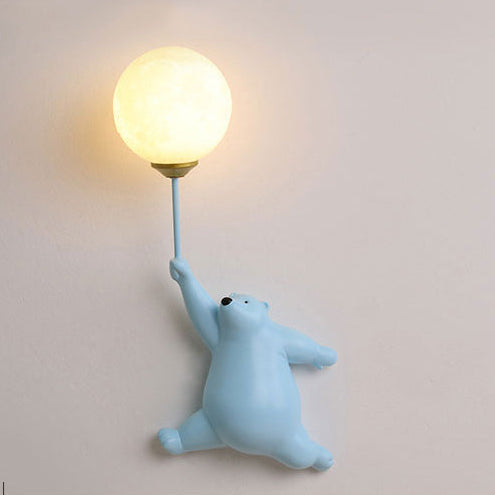 Bear Balloon Wall Lamp Decorative Kids Room Night Light
