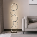 Modern Stacked Ring Floor Lamp With Halo LED Light Contemporary Design