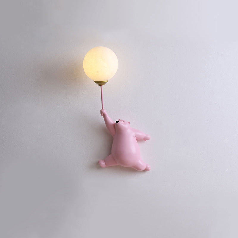 Bear Balloon Wall Lamp Decorative Kids Room Night Light