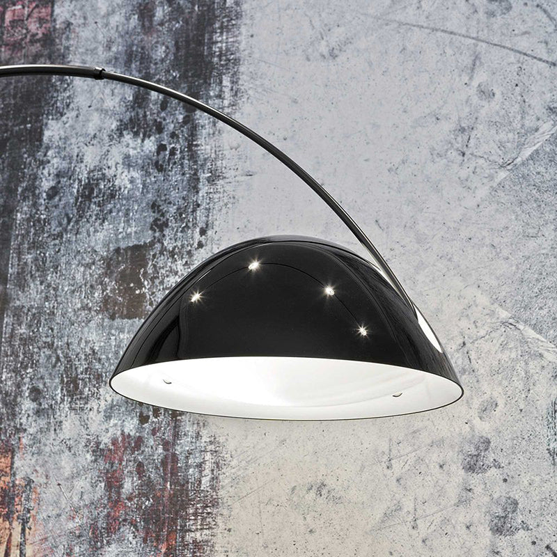 Contemporary Matte Black Arc Floor Lamp With Sturdy Round Base