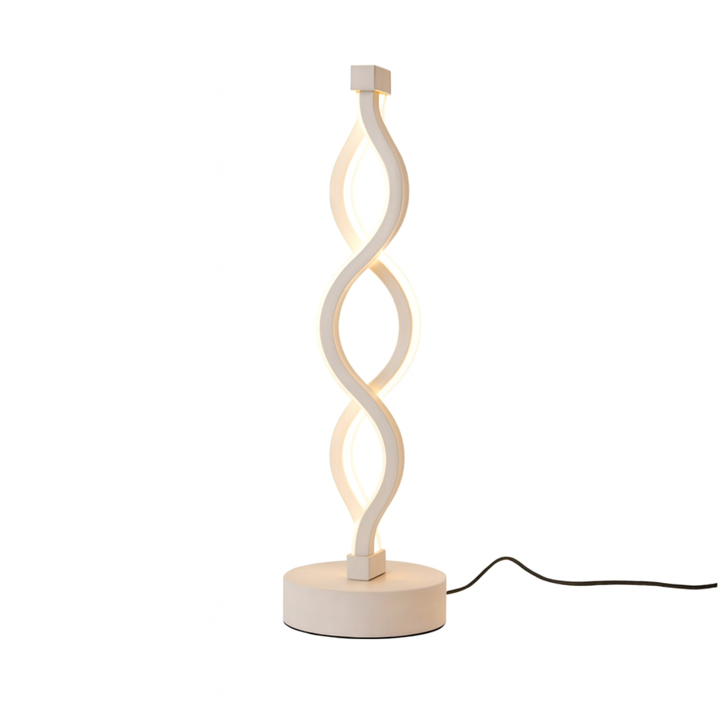 SpiralGlow Dimmable LED Desk Lamp Black Base Modern Spiral Design