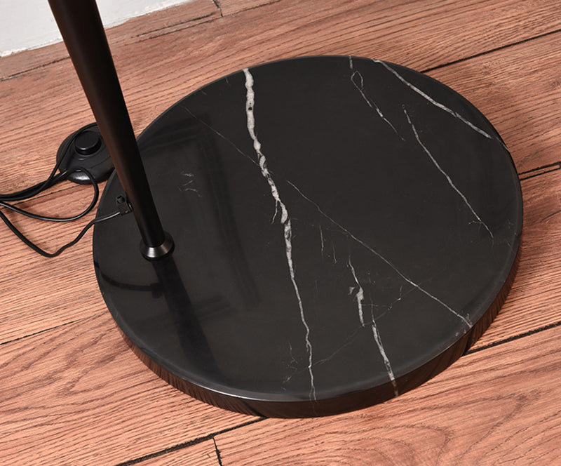 Contemporary Matte Black Arc Floor Lamp With Sturdy Round Base