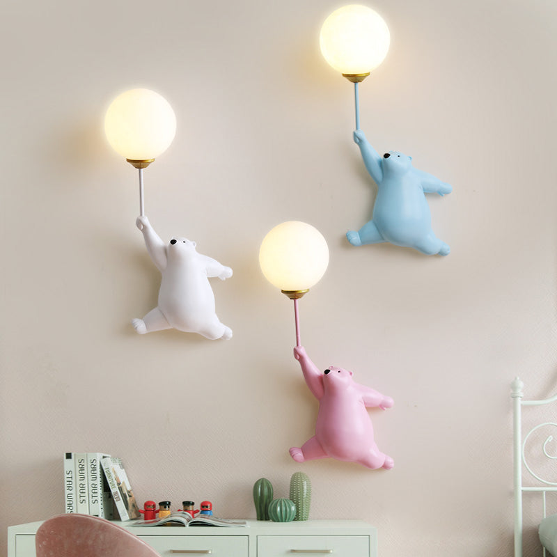 Bear Balloon Wall Lamp Decorative Kids Room Night Light