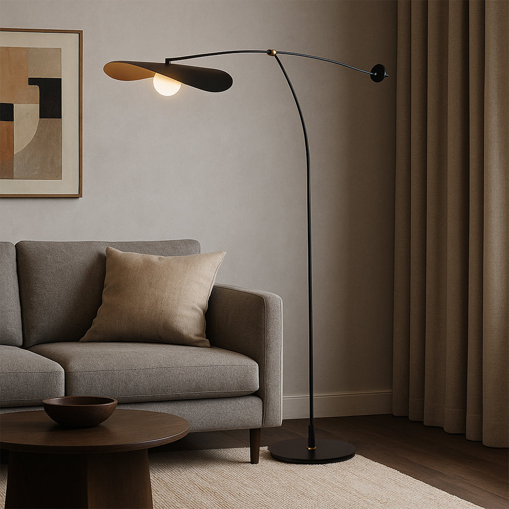 NordicLoft Minimalist Japandi Floor Lamp With Bamboo Inspired Design