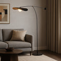 NordicLoft Minimalist Japandi Floor Lamp With Bamboo Inspired Design