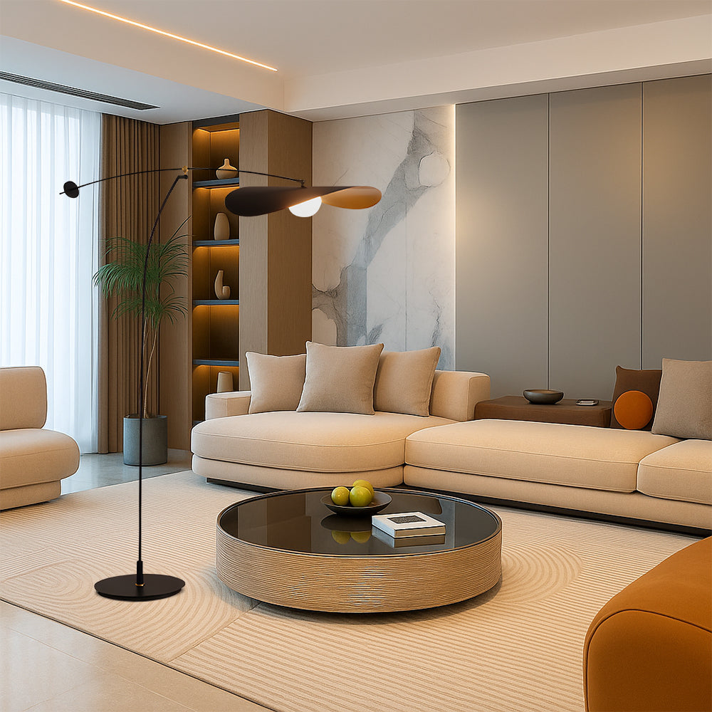 NordicLoft Minimalist Japandi Floor Lamp With Bamboo Inspired Design