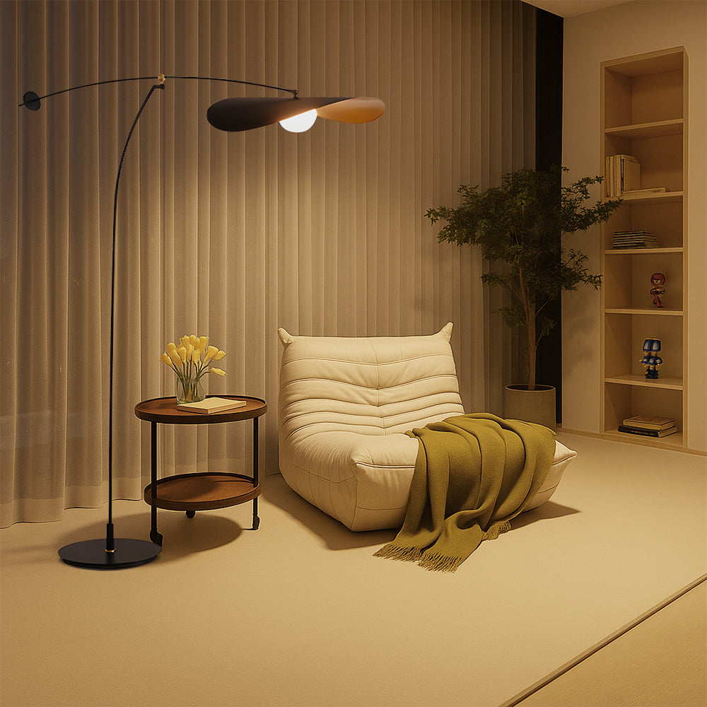 NordicLoft Minimalist Japandi Floor Lamp With Bamboo Inspired Design