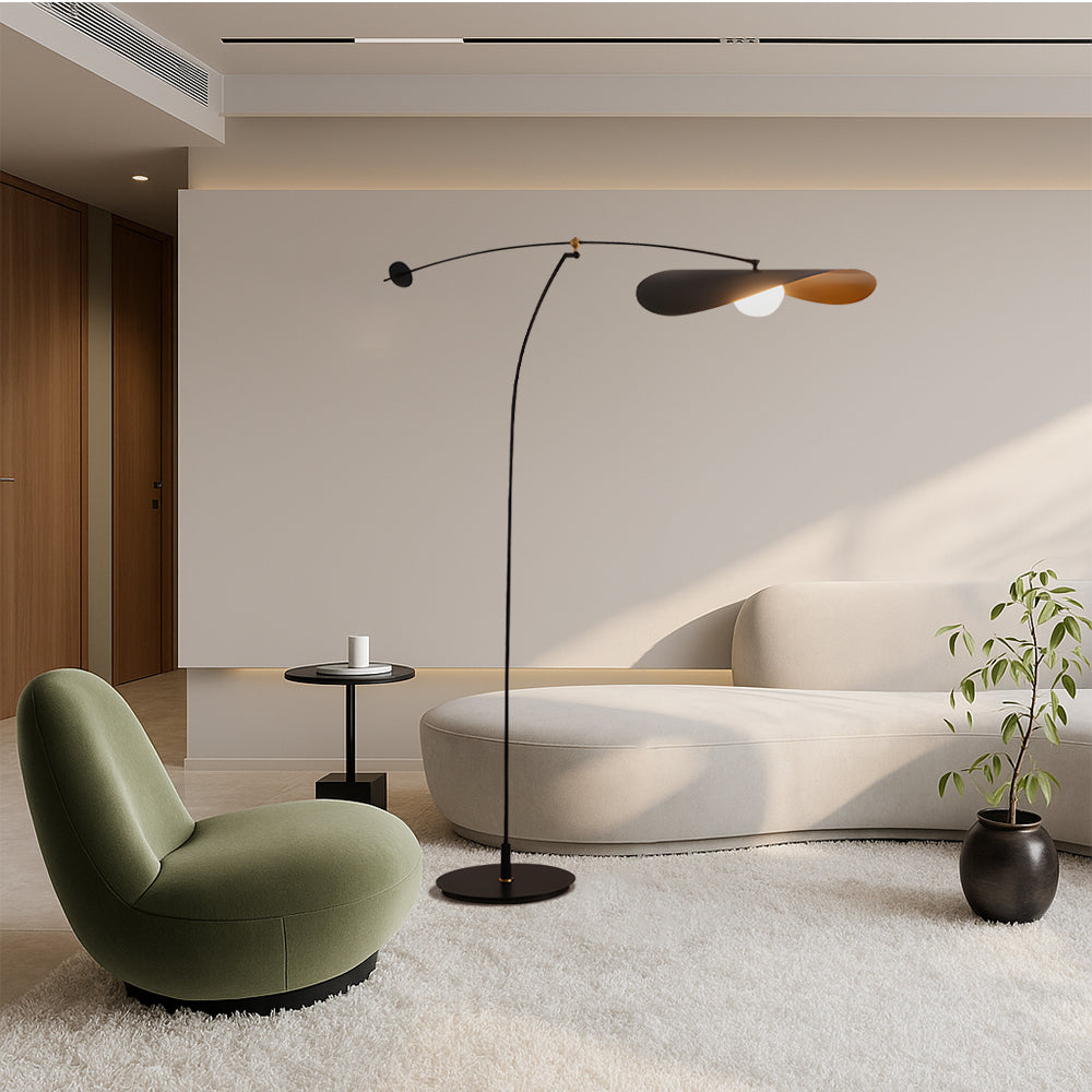 NordicLoft Minimalist Japandi Floor Lamp With Bamboo Inspired Design