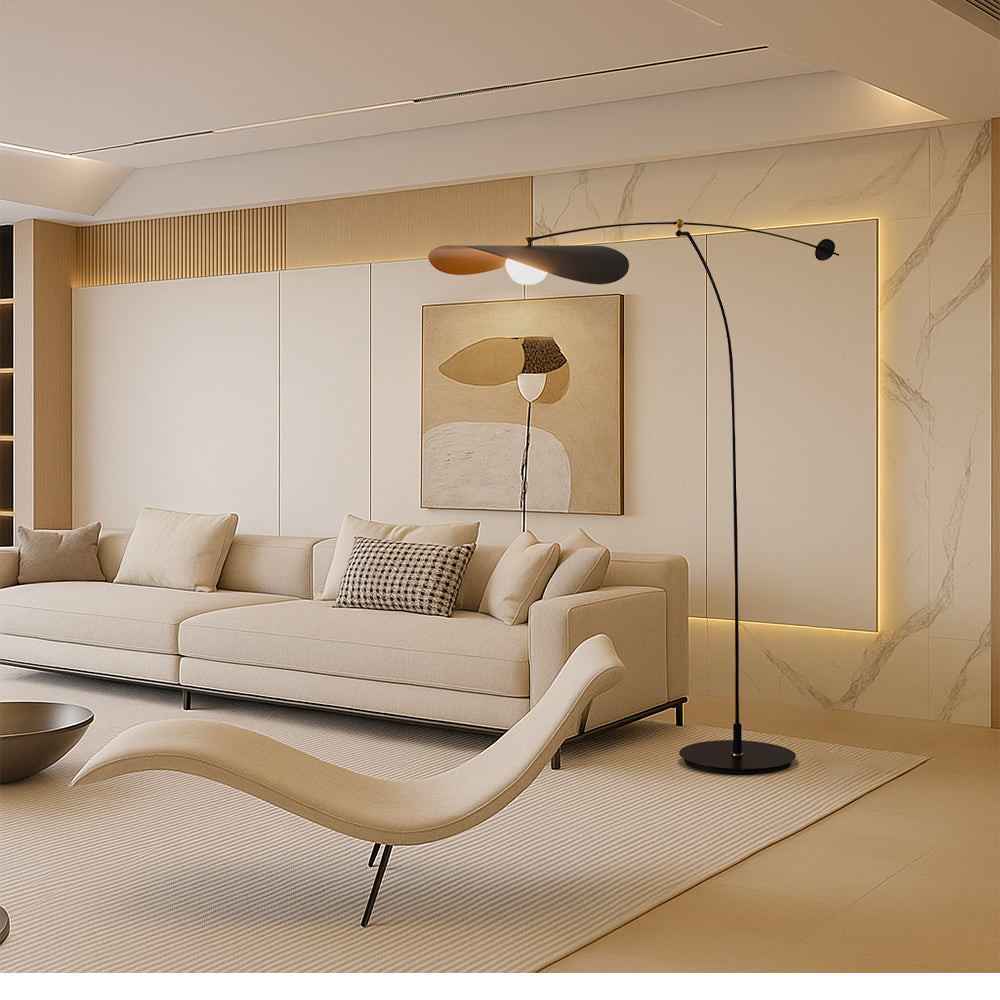 NordicLoft Minimalist Japandi Floor Lamp With Bamboo Inspired Design