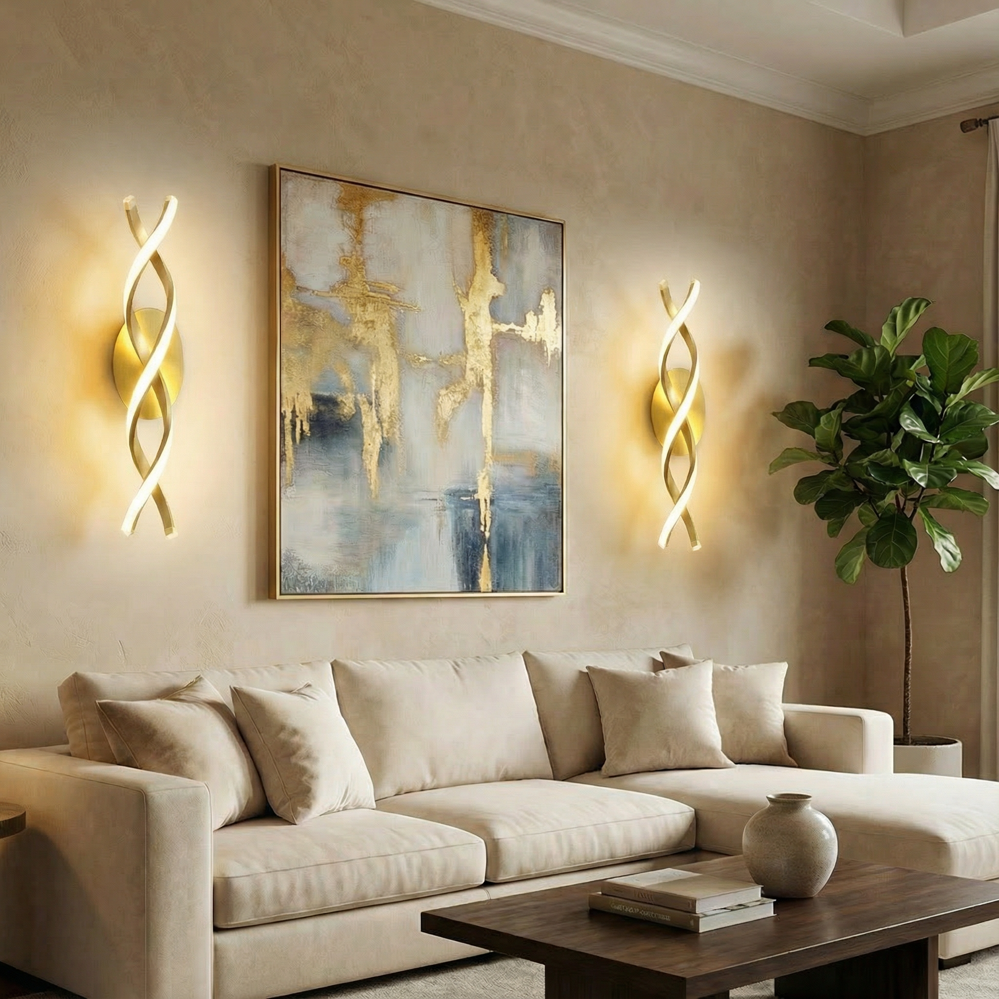 Spiral Aluminum LED Indoor Wall Lamp With Soft Ambient Lighting