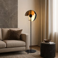 AuraBella Contemporary Smokey Glass Floor Lamp With Metal Frame