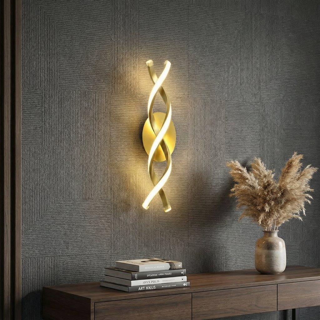 Spiral Aluminum LED Indoor Wall Lamp With Soft Ambient Lighting