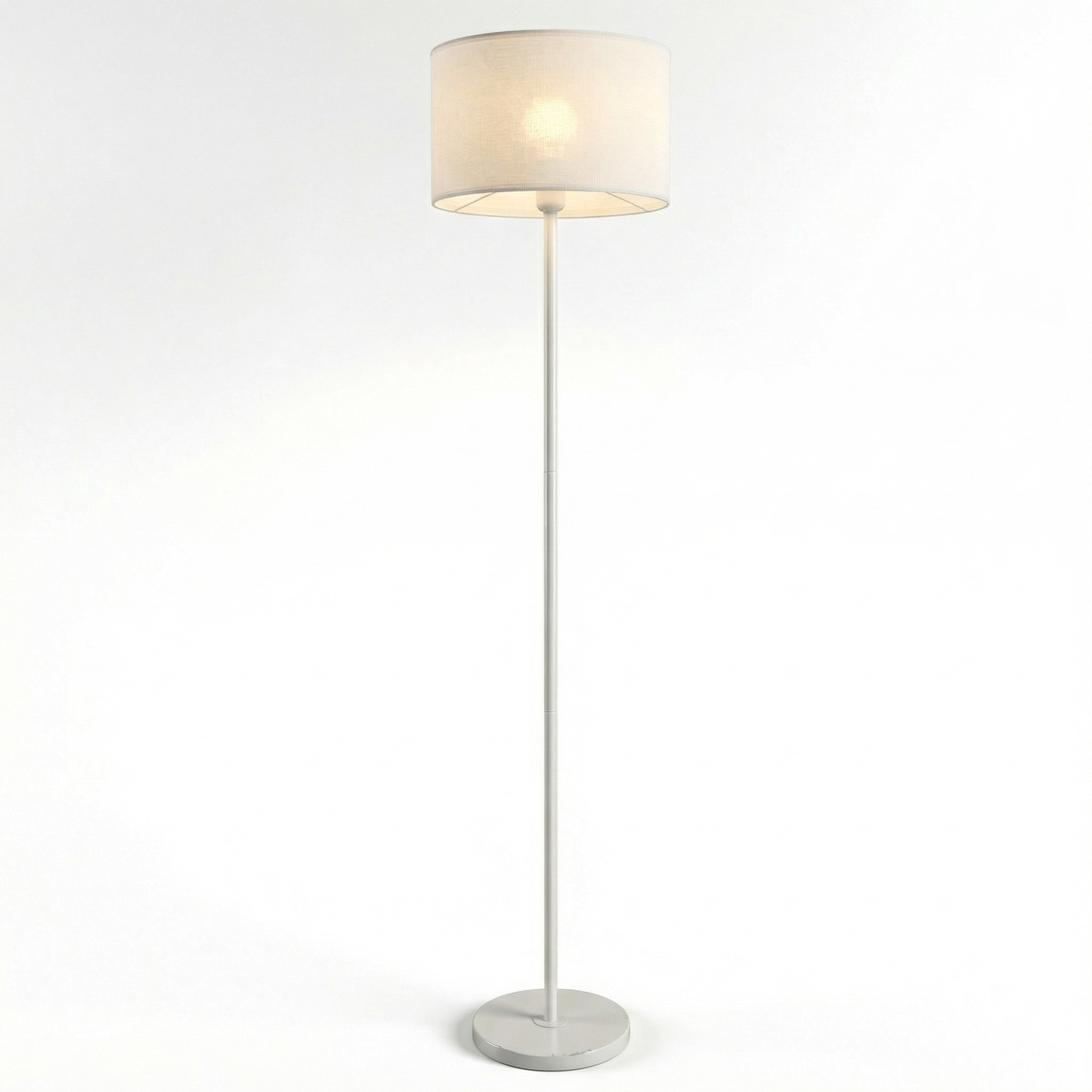 Modern Mesh Floor Lamp With Dual Layer Fabric Diffuser Shade Design