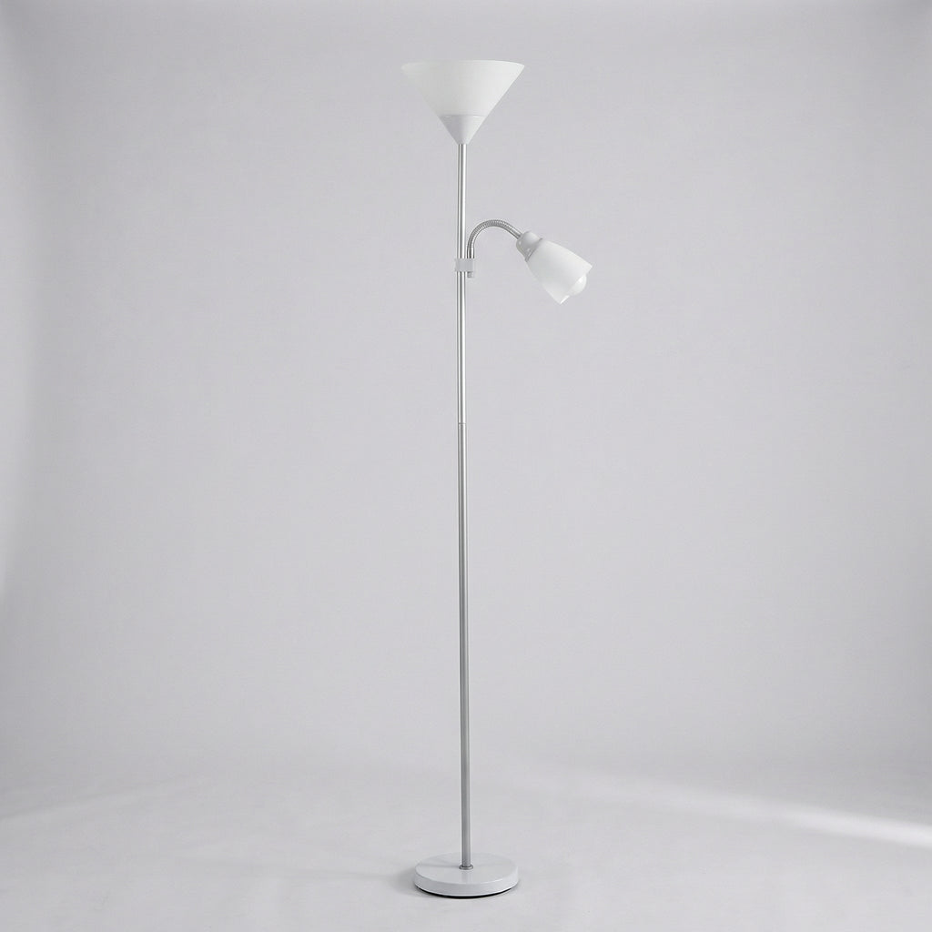 Modern Black Double Head Floor Lamp With Adjustable Reading Light