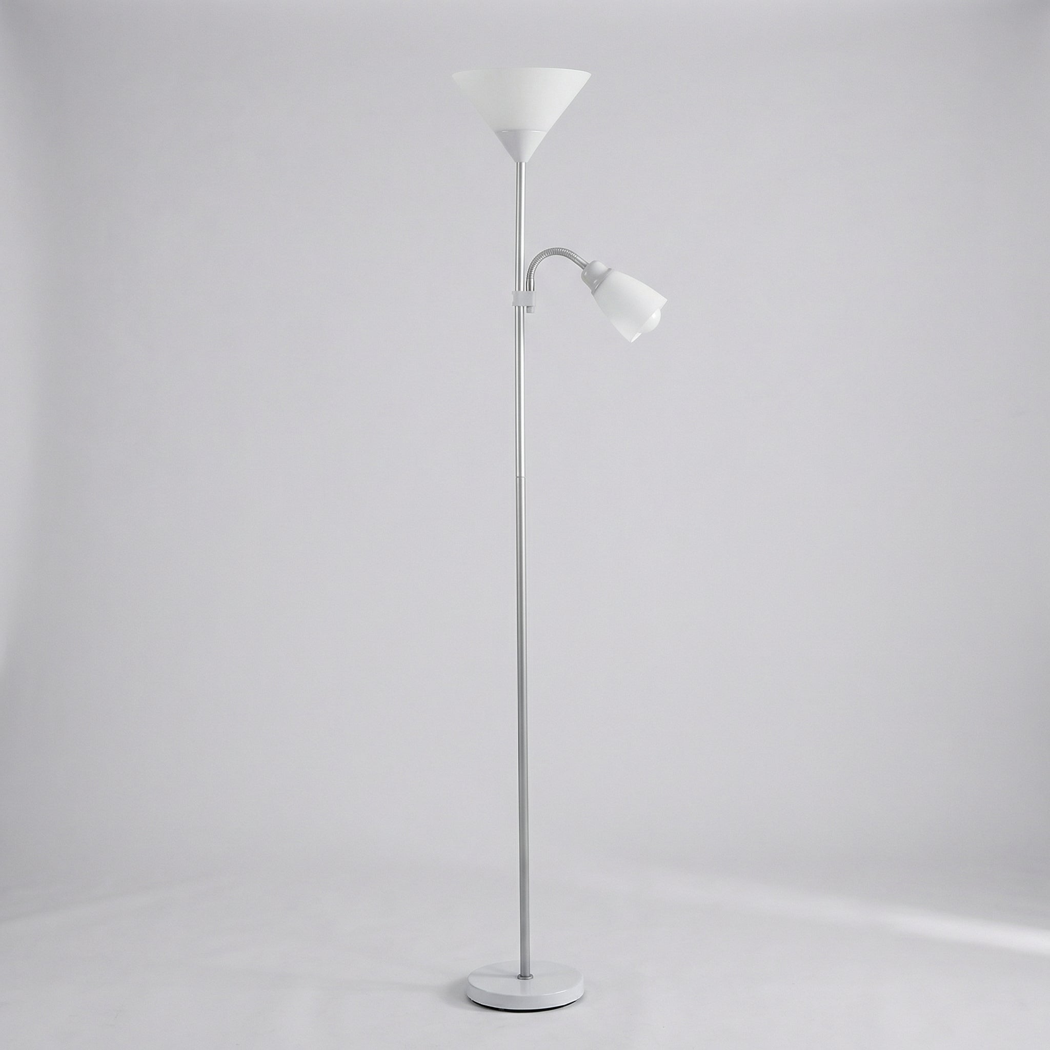 Modern Black Double Head Floor Lamp With Adjustable Reading Light