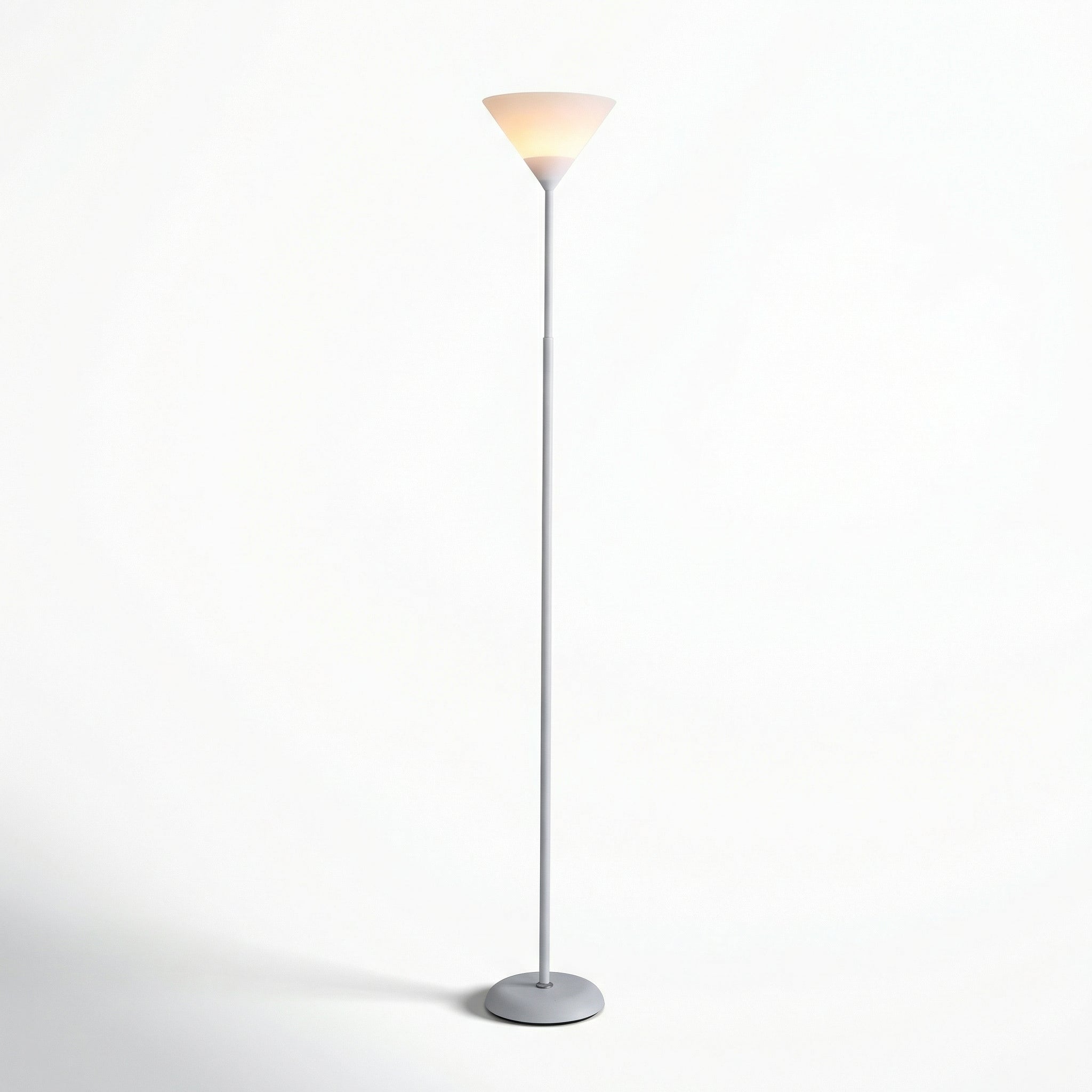Lumina Modern Torchiere Floor Lamp With Upward Facing Glass Shade